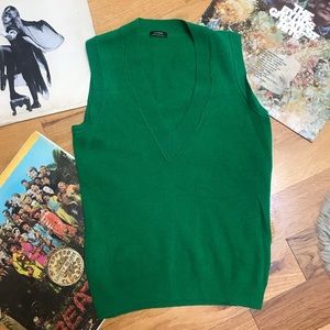 JCREW Green Cashmere Sweater Vest